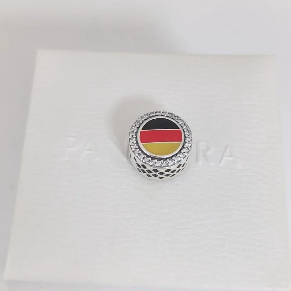 Pandora Germany Flag Bead Charm Exclusive Travel Pendant S925 Silver with box - Picture 3 of 9